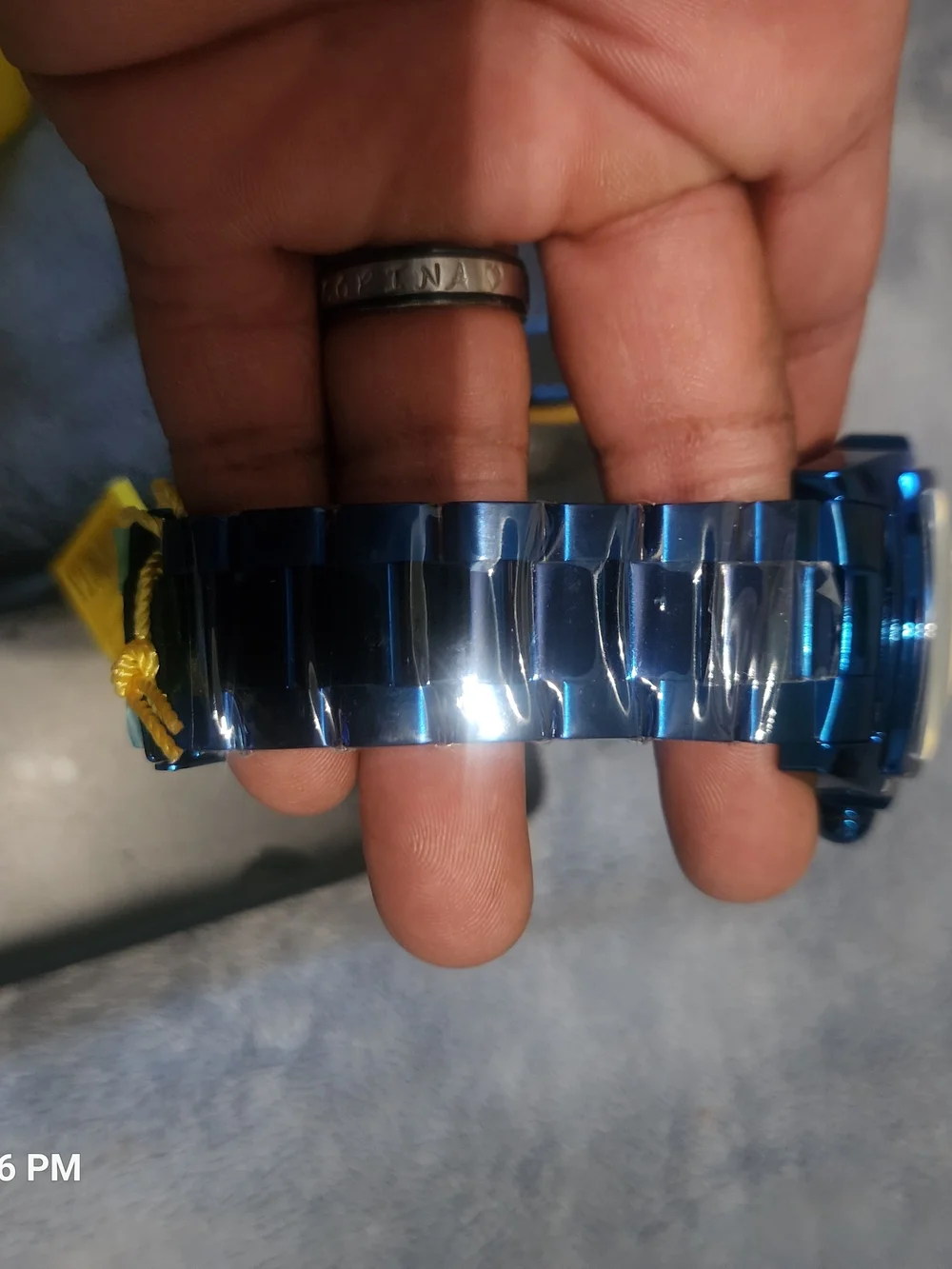 Invicta Blue Stainless Steel Watch with Iridescent Abalone Dial